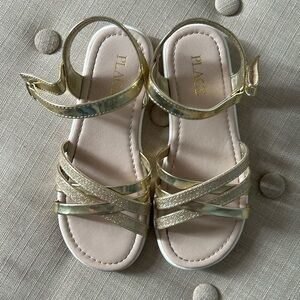 Sparkly gold gladiator shoes